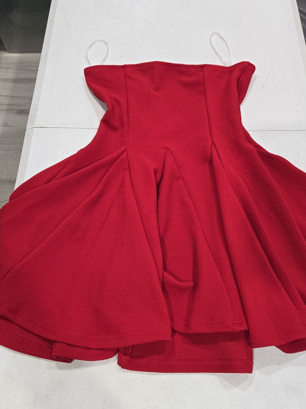 SHEIN Red Fit-and-Flare Midi Dress